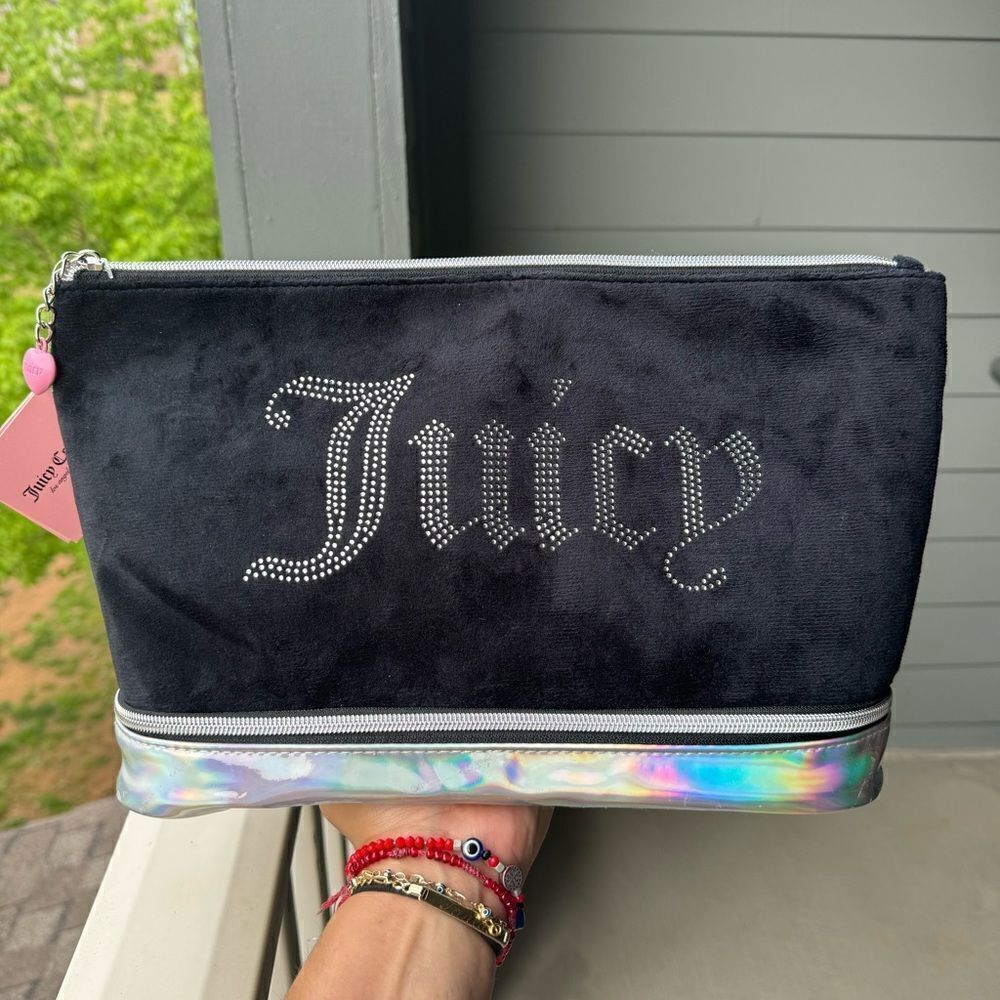 Bling & holographic Jumbo Juicy couture Cosmetics bag